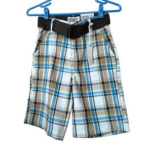 Swiss Cross Boys Size 8 Plaid Belted Preppy Pockets Shorts New With Tags
